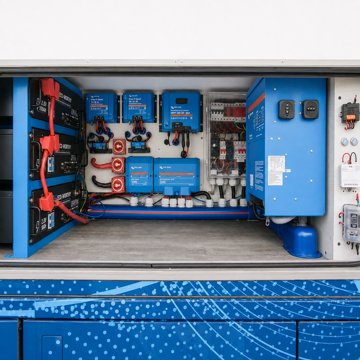 Compartimento del sistema eléctrico Victron
